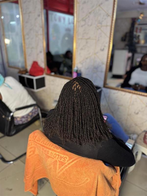 Microtwists hairstyle by Jacob Locs Nairobi