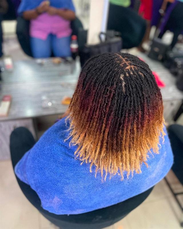 Freshly installed dreadlocks by Jacob Locs Nairobi